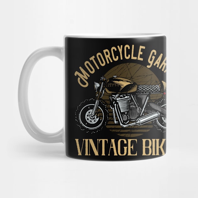 Motorcycle Garage vintage Bikes by Foxxy Merch